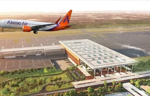 Noida International Airport terminal building under construction in Jewar, Uttar Pradesh