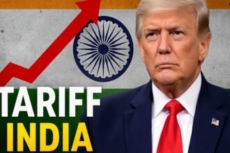 Donald Trump warning about rice imports from India during trade meeting at the White House, highlighting US–India trade tension.