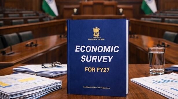 Economic Survey 2026 presented by Finance Minister Nirmala Sitharaman in Parliament, GDP growth forecast for FY27