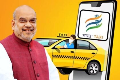 भारत टैक्सी ऐप लॉन्च करते हुए केंद्रीय गृह मंत्री अमित शाह, ड्राइवरों के लिए जीरो कमीशन कैब सेवा की शुरुआत