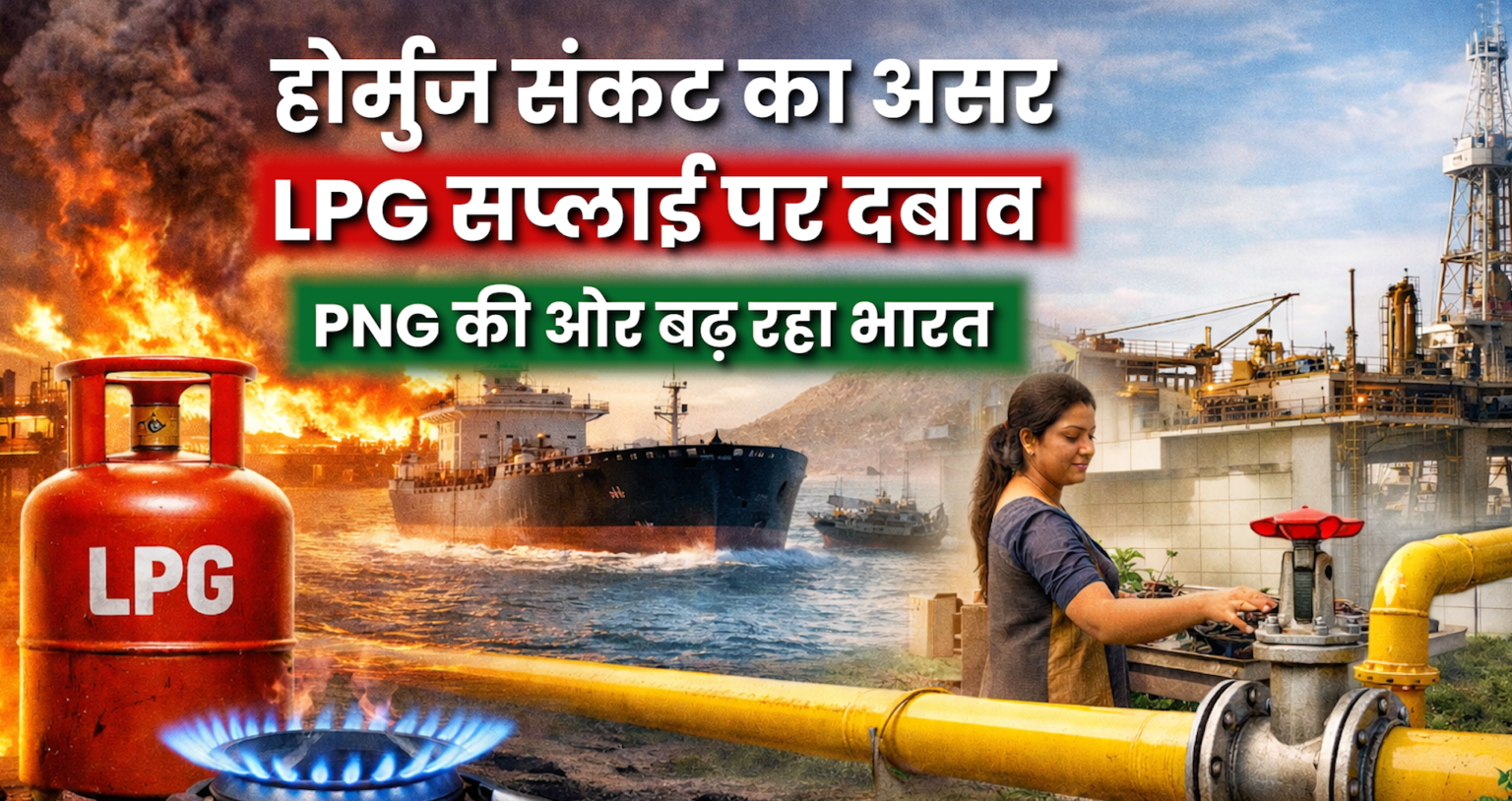 LPG supply crisis vs PNG gas pipeline India due to Hormuz Strait tension energy crisis impact