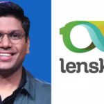 लेंसकार्ट के संस्थापक और CEO Peyush Bansal का प्रोफेशनल पोर्ट्रेट, भारतीय उद्यमी और बिज़नेस लीडर। लेंसकार्ट का आधिकारिक लोगो, भारत की प्रमुख आईवियर कंपनी का ब्रांड सिंबल।