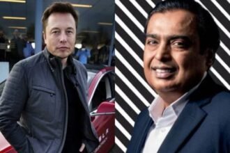 एलन मस्क और मुकेश अंबानी की तस्वीर, भारत में स्टारलिंक सैटेलाइट इंटरनेट सेवा की मंजूरी को लेकर विवाद