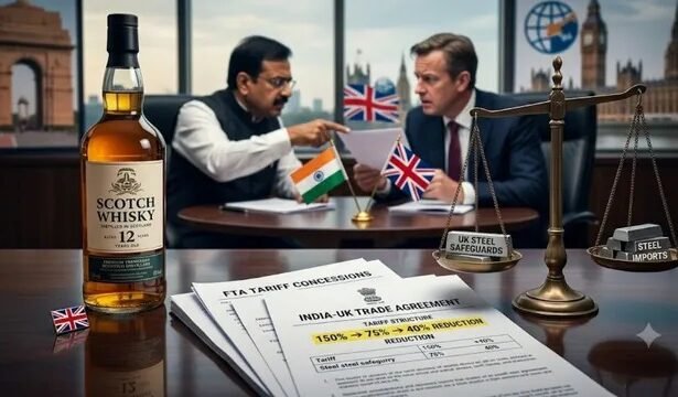 भारत-ब्रिटेन FTA के तहत स्कॉच व्हिस्की के थोक आयात पर 75 फीसदी रियायती टैरिफ को लेकर विवाद