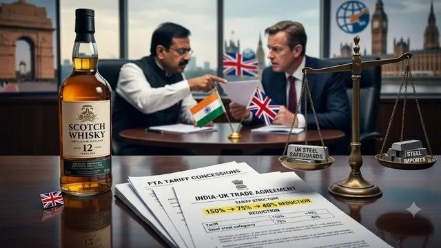 भारत-ब्रिटेन FTA के तहत स्कॉच व्हिस्की के थोक आयात पर 75 फीसदी रियायती टैरिफ को लेकर विवाद