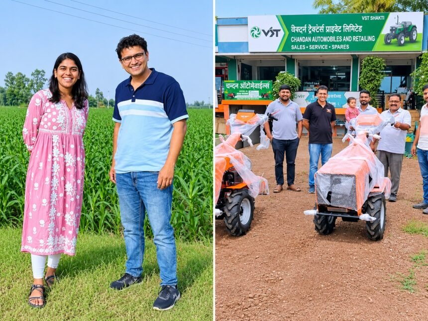 Balisto Agritech का इलेक्ट्रिक पावर टिलर, जो आधुनिक तकनीक से खेती के काम आसान बनाने के लिए तैयार किया गया है।