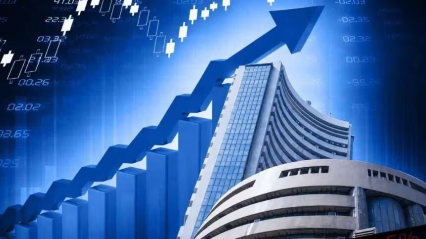 भारतीय शेयर बाजार में सेंसेक्स और निफ्टी में तेजी तथा FMCG, PSU बैंक और ऊर्जा शेयरों में खरीदारी का प्रतीकात्मक दृश्य।